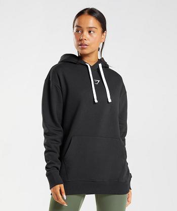 Women's Gymshark Fraction Hoodie Black / White | NZ_4304QMA