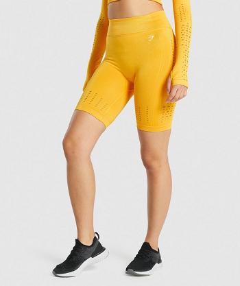 Women's Gymshark Glow Seamless Shorts Yellow | NZ_4573AHK