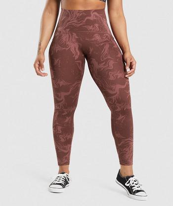 Women's Gymshark Gs Power High Rise Leggings Pink Brown | NZ_4777FDN