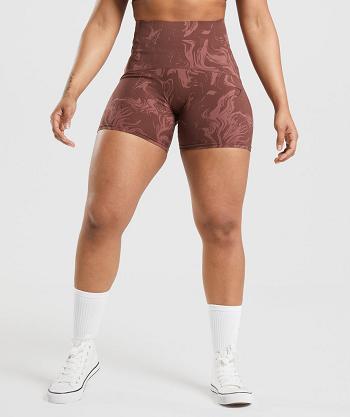Women's Gymshark Gs Power High Rise Shorts Brown | NZ_4548AHK