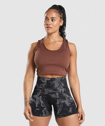 Women's Gymshark Gs Power Open Back Cropped Tanks Pink Brown | NZ_3936VRW