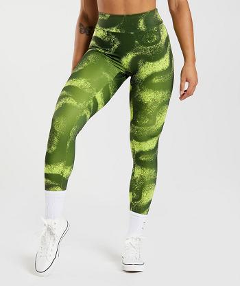 Women's Gymshark Gs Power Original Leggings Olive | NZ_4824AHK