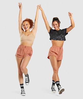 Women's Gymshark Kk Fit Woven Shorts Orange | NZ_4590WNB