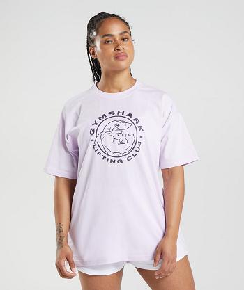 Women's Gymshark Legacy Oversized T Shirts Purple | NZ_4047SGL