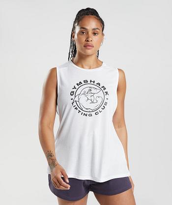 Women's Gymshark Legacy Tanks White | NZ_3941WNB