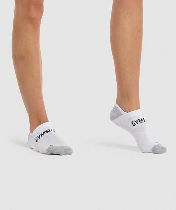 Women's Gymshark No Show Performance Socks White | NZ_4923WNB