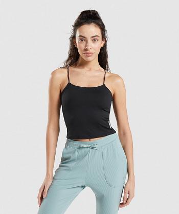 Women's Gymshark Pause Cami Tanks Black | NZ_3943SGL