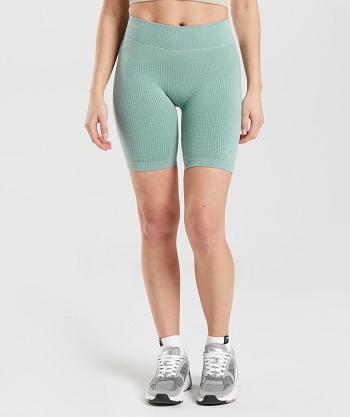 Women's Gymshark Pause Seamless Cycling Shorts Blue | NZ_4638BEX
