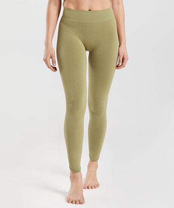 Women's Gymshark Pause Seamless Leggings Green | NZ_4794BEX