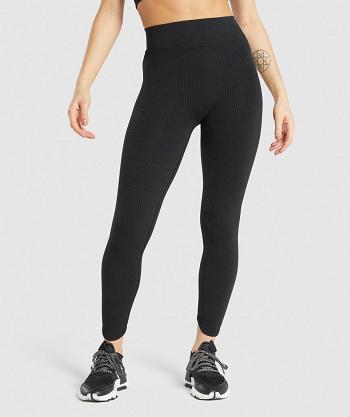 Women's Gymshark Pause Seamless Leggings Black | NZ_4804HAP