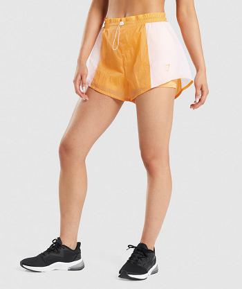 Women's Gymshark Pulse 2 In 1 Shorts Apricot Orange / White | NZ_4567SGL