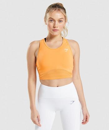 Women's Gymshark Pulse Crop Tanks Apricot Orange | NZ_3990NWY