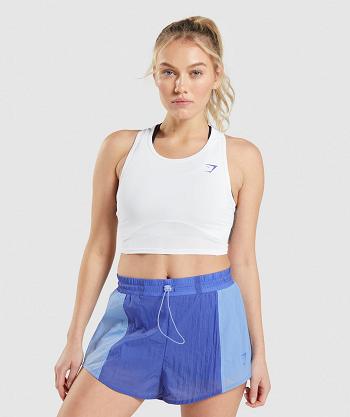 Women's Gymshark Pulse Crop Tanks White | NZ_4001AHK
