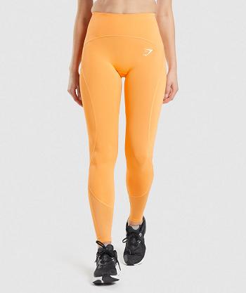 Women's Gymshark Pulse Mesh Leggings Apricot Orange | NZ_4771MQZ