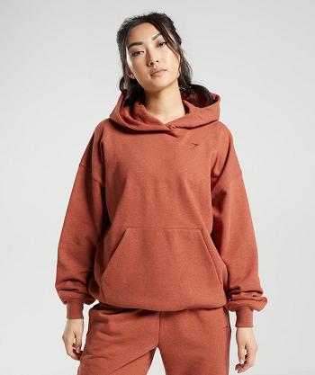 Women's Gymshark Rest Day Sweats Hoodie Brown | NZ_4313AHK