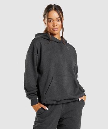 Women's Gymshark Rest Day Sweats Hoodie Black | NZ_4316FDN