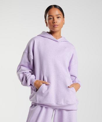 Women's Gymshark Rest Day Sweats Hoodie Purple | NZ_4336ILH