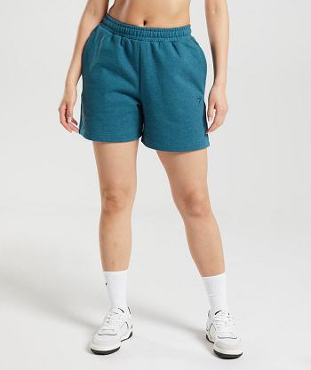 Women's Gymshark Rest Day Sweats Shorts Grey Blue | NZ_4651AHK