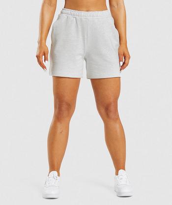 Women's Gymshark Rest Day Sweats Shorts White | NZ_4675HAP