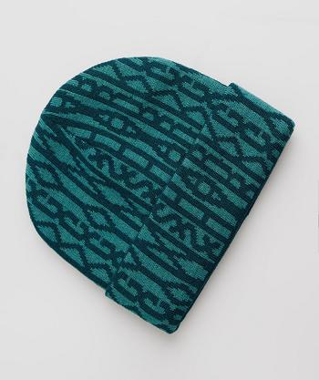 Women's Gymshark Reversable Jacquard Beanie Hats Turquoise / Blue | NZ_4958DFM