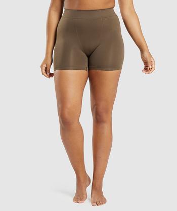 Women's Gymshark Seamless Boxer Brown | NZ_3928GSO