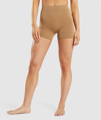 Women's Gymshark Seamless Boxer Light Brown | NZ_3929HAP