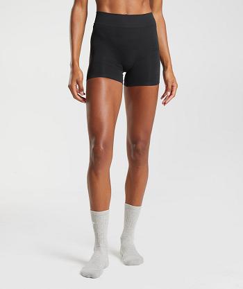 Women's Gymshark Seamless Jacquard Boxer Black | NZ_3925SGL