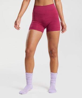 Women's Gymshark Seamless Jacquard Boxer Pink | NZ_3926DFM
