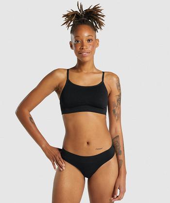 Women's Gymshark Seamless Scoop Neck Bralette Black | NZ_3913QMA