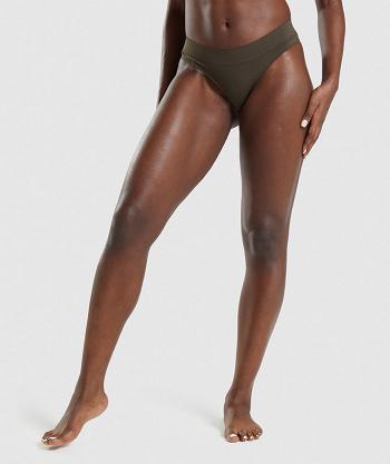 Women's Gymshark Seamless Thong Brown | NZ_3911NWY