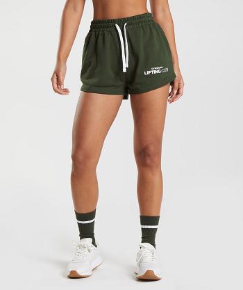 Women's Gymshark Social Club Shorts Olive | NZ_4705SGL