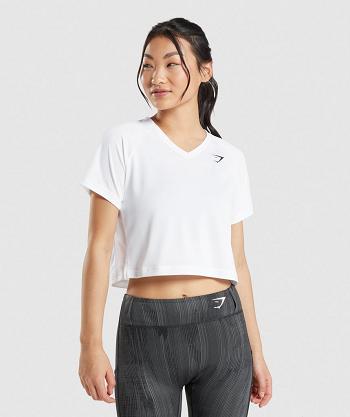 Women's Gymshark Sport Midi T Shirts White | NZ_4030DFM