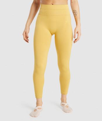 Women's Gymshark Studio Leggings Yellow | NZ_4741VRW