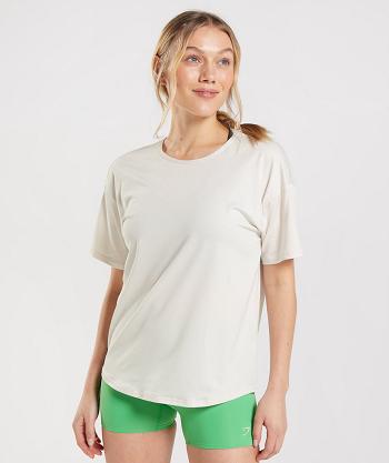 Women's Gymshark Studio T Shirts White | NZ_4012CTV