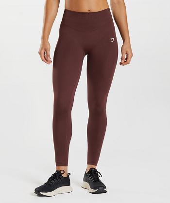 Women's Gymshark Sweat Seamless Sculpt Leggings Burgundy | NZ_4755AHK