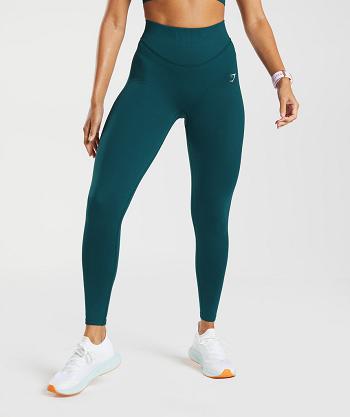 Women's Gymshark Sweat Seamless Sculpt Leggings Turquoise | NZ_4758DFM