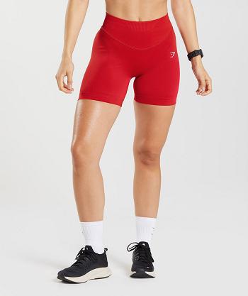 Women's Gymshark Sweat Seamless Sculpt Shorts Red | NZ_4592RVD