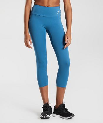 Women's Gymshark Training 7/8 Leggings Blue | NZ_4827FDN