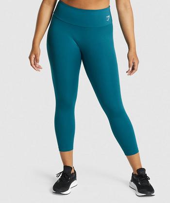 Women's Gymshark Training 7/8 Leggings Turquoise | NZ_4745QMA