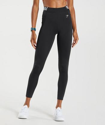 Women's Gymshark Training Brandmark Leggings Black | NZ_4830JPQ