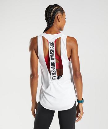 Women's Gymshark Training Brandmark Tanks White | NZ_3965QMA