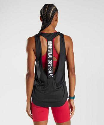 Women's Gymshark Training Brandmark Tanks Black | NZ_3968RVD