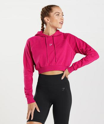 Women's Gymshark Training Cropped Hoodie Pink | NZ_4321LIS