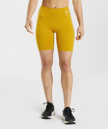 Women's Gymshark Training Cycling Shorts Yellow | NZ_4690BEX