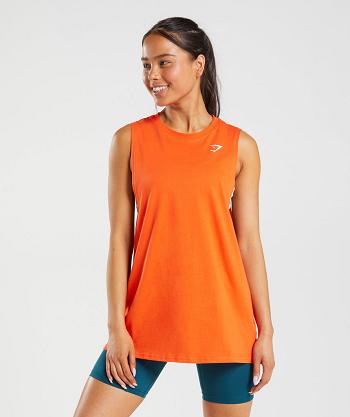 Women's Gymshark Training Drop Arm Tanks Red | NZ_3971UZG