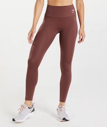 Women's Gymshark Training Leggings Pink Brown | NZ_4823WNB