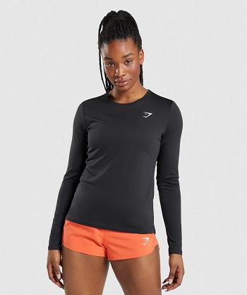 Women's Gymshark Training Long Sleeve Black | NZ_4277QMA