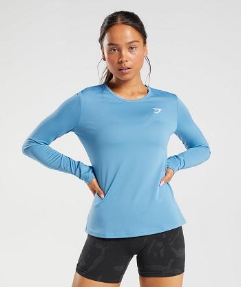 Women's Gymshark Training Long Sleeve Blue | NZ_4282YXF