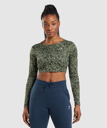 Women's Gymshark Training Long Sleeve Green | NZ_4257FDN