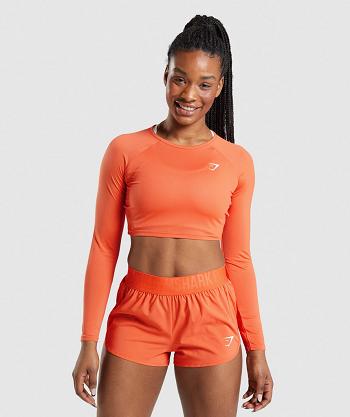 Women's Gymshark Training Long Sleeve Orange | NZ_4258GSO